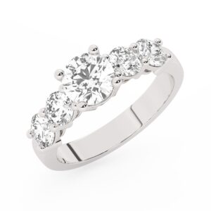 טבעת אירוסין סוליטר ויהלומים בצדדים דגם BJ30