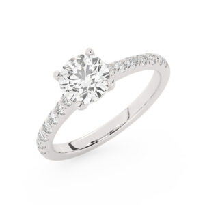 טבעת אירוסין סוליטר ויהלומים בצדדים דגם BJ19