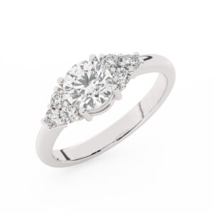 טבעת אירוסין סוליטר ויהלומים בצדדים דגם BJ41