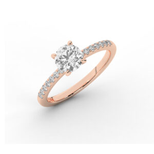 טבעת אירוסין סוליטר ויהלומים בצדדים דגם BJ48