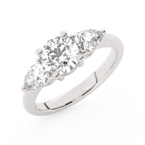 טבעת אירוסין סוליטר ויהלומים בצדדים דגם BJ72