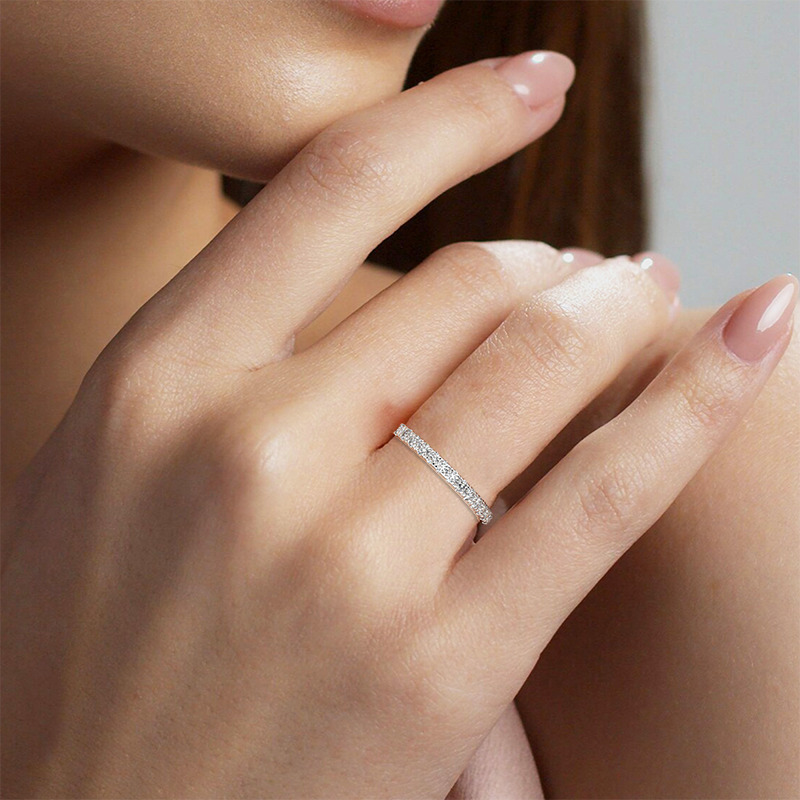 טבעת חצי איטרניטי שיבוץ פאווה דגם BJ65 – תמונה 6