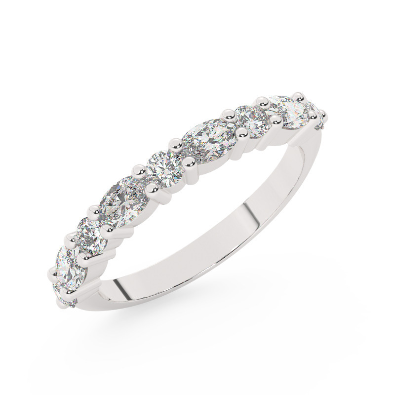 טבעת חצי איטרניטי עגולים ומרקיזות דגם BJ108