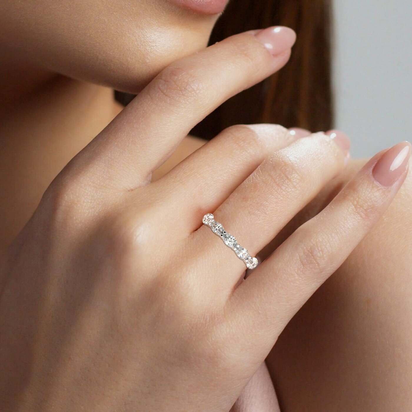 טבעת חצי איטרניטי אובל דגם BJ109 – תמונה 6